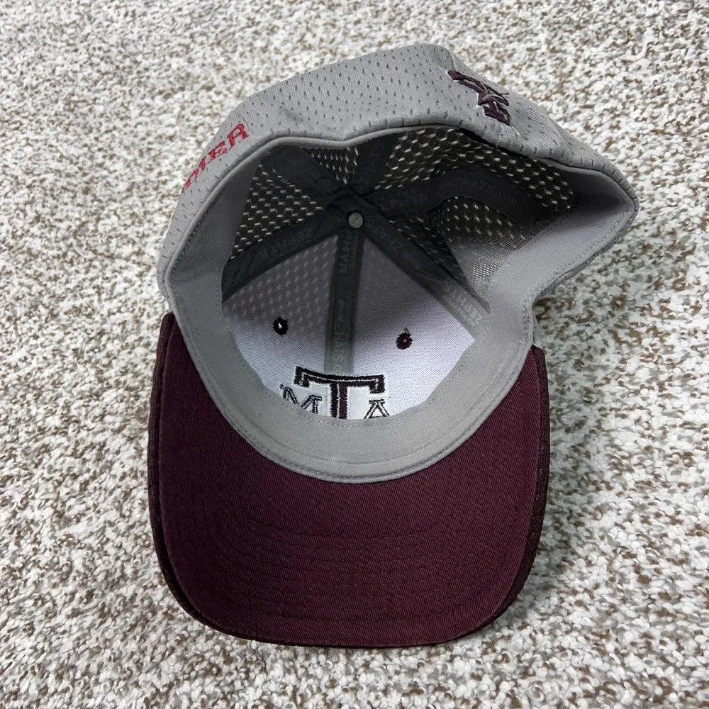 Texas A&M Aggies Hat Cap Flex Mens Medium‎ Gray Maroon College Football Stretch